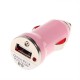 USB napájecí adaptér autonabíječka (růžová)