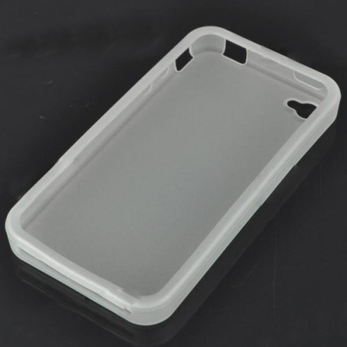 Ochranné silikónové puzdro pre iPhone 4 - priesvitná biela