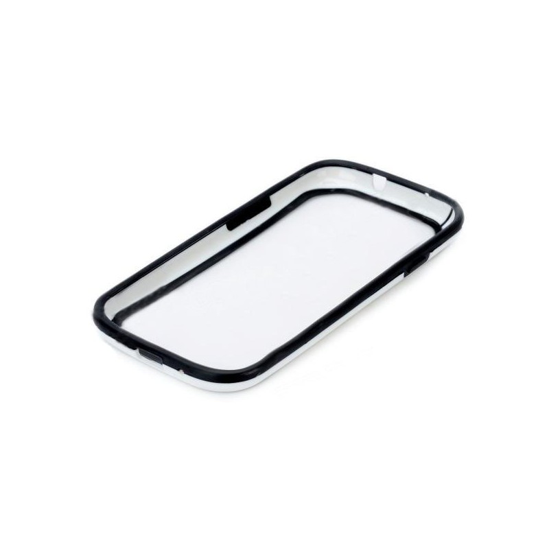 Ochranný rám silikón+plast pre Samsung i9300 Galaxy S III čierno-biely