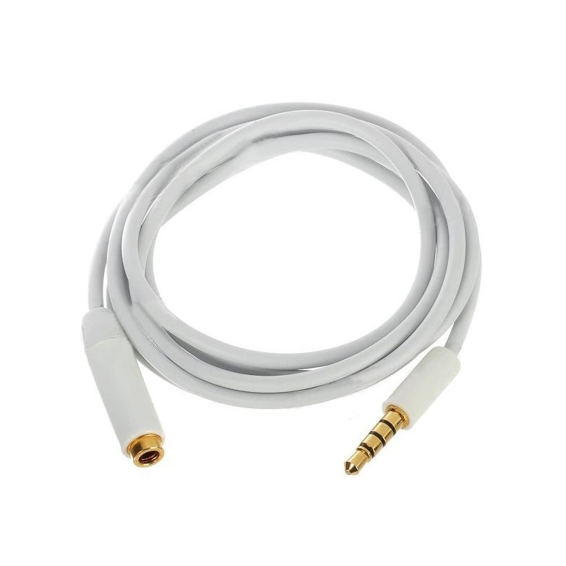 Audio predlžovací kábel iPhone 5 / 4 / 4S / 3 / iPad / iPod - biely