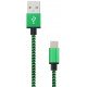 Zeleno čierny kábel USB 2.0 - USB-C 3.1 1m