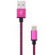 Ružovo čierny kábel USB 2.0 - USB-C 3.1 1m
