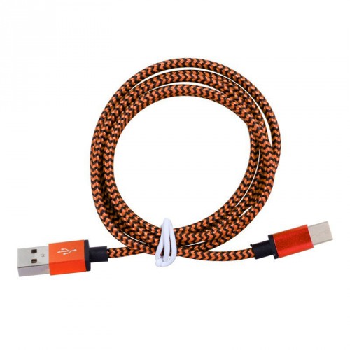 Oranžovo čierny kábel USB 2.0 - USB-C 3.1 1m
