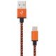 Oranžovo čierny kábel USB 2.0 - USB-C 3.1 1m