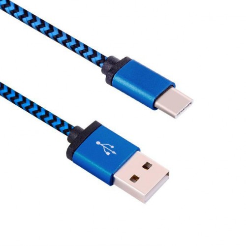Modro černý kabel USB 2.0 - USB-C 3.1 1m