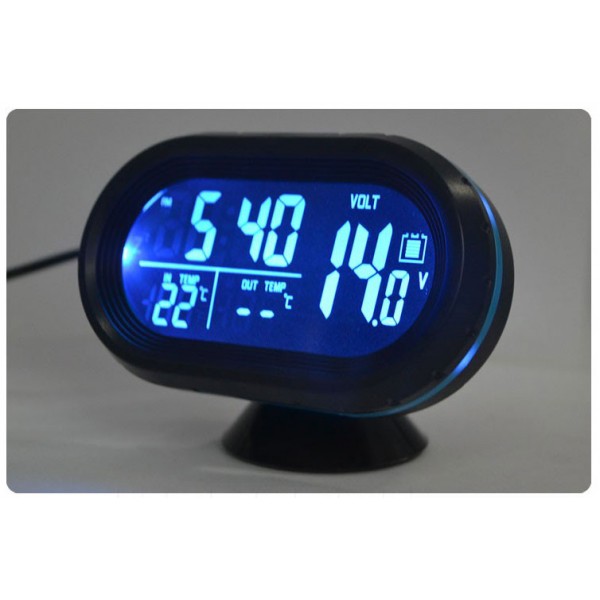Digitálny teplomer do auta modrý displej