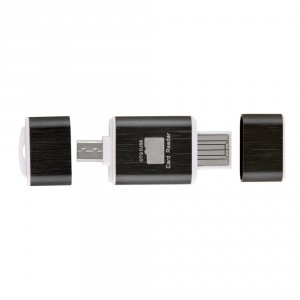 USB 2.0 OTG adaptér/čítačka microSD - čierny