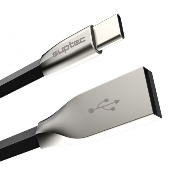 1m SUPTEC USB-C Fast Charge kábel čierny