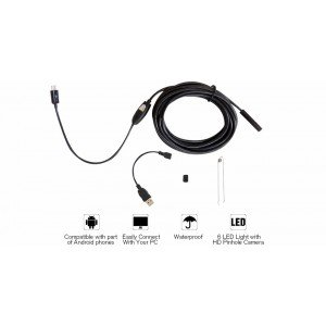 10m / 7mm Android endoskop s LED