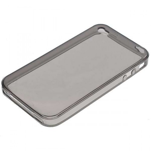 Ochranné silikónové puzdro pre Apple iPhone 4 - priesvitne čierne