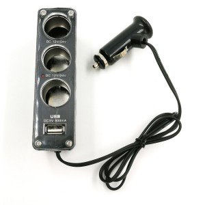 3-rozbočovač autozapalovačovej zásuvky s USB