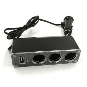 3-rozbočovač autozapalovačovej zásuvky s USB