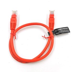 EB272R UTP CAT 5E patchcord kabel 0,5m červený Esperanza