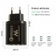 Maclean Energy nabíjačka QC 3.0 MCE479 B - čierna Qualcomm Quick Charge 3,6-6V / 3A, 6-9V / 2A, 9-12V / 1,5A