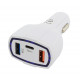 Autonabíjačka QC 3.0 3x USB biela 3,1A