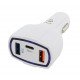 Autonabíječka QC 3.0 3x USB bílá 3,1A